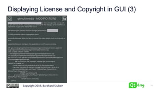 Copyright 2019, Burkhard Stubert
Displaying License and Copyright in GUI (3)
11
 