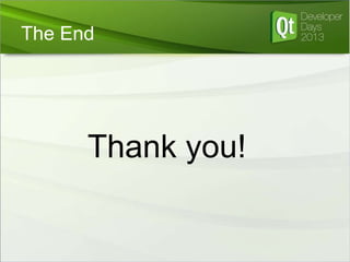 The End

Thank you!

 