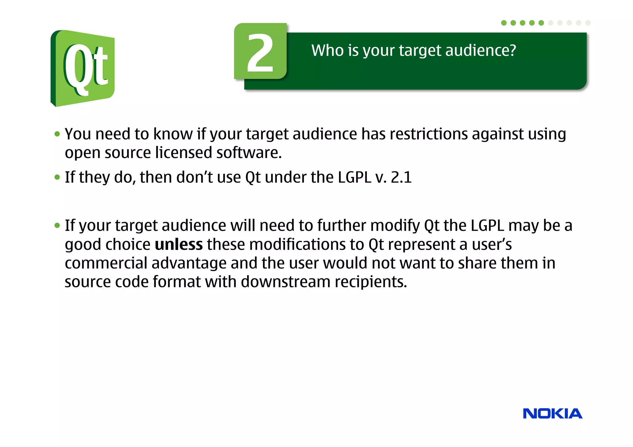 Animations: QAbstractAnimation


• base-class for the animations

• completely abstracts the timer/timerEvent

• synchronized

• has all the basic controls: start, stop, pause




                                                   9
 