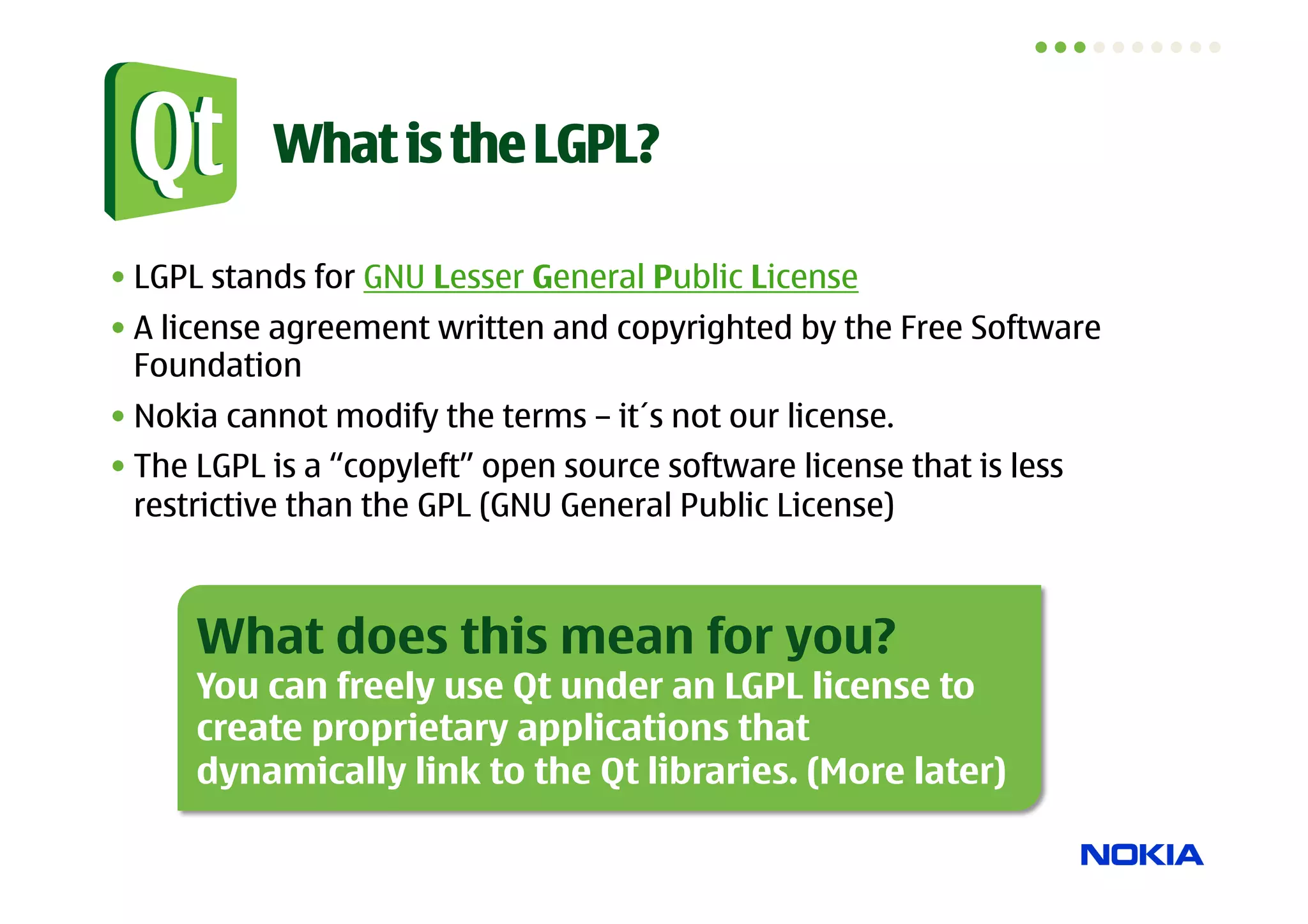 Introduction: animations in Qt < 4.6


• What do we have today in Qt?
   – QTimer / QTimeLine

   – QGraphicsItemAnimation

   – QMainWindow

   – Different animations in the QStyles

   – ...




                                           4
 