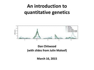 An introduction to
quantitative genetics
Dan Chitwood
(with slides from Julin Maloof)
March 16, 2015
 