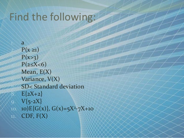 Random Variables Descriptive And Contincuous