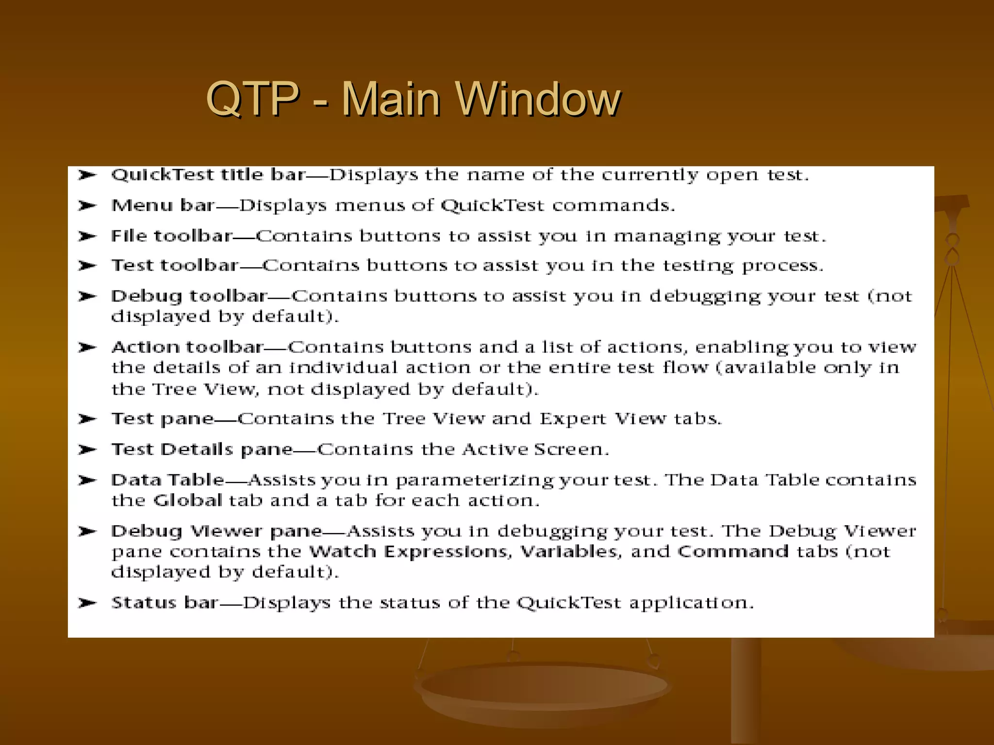 QTP - Main Window 
