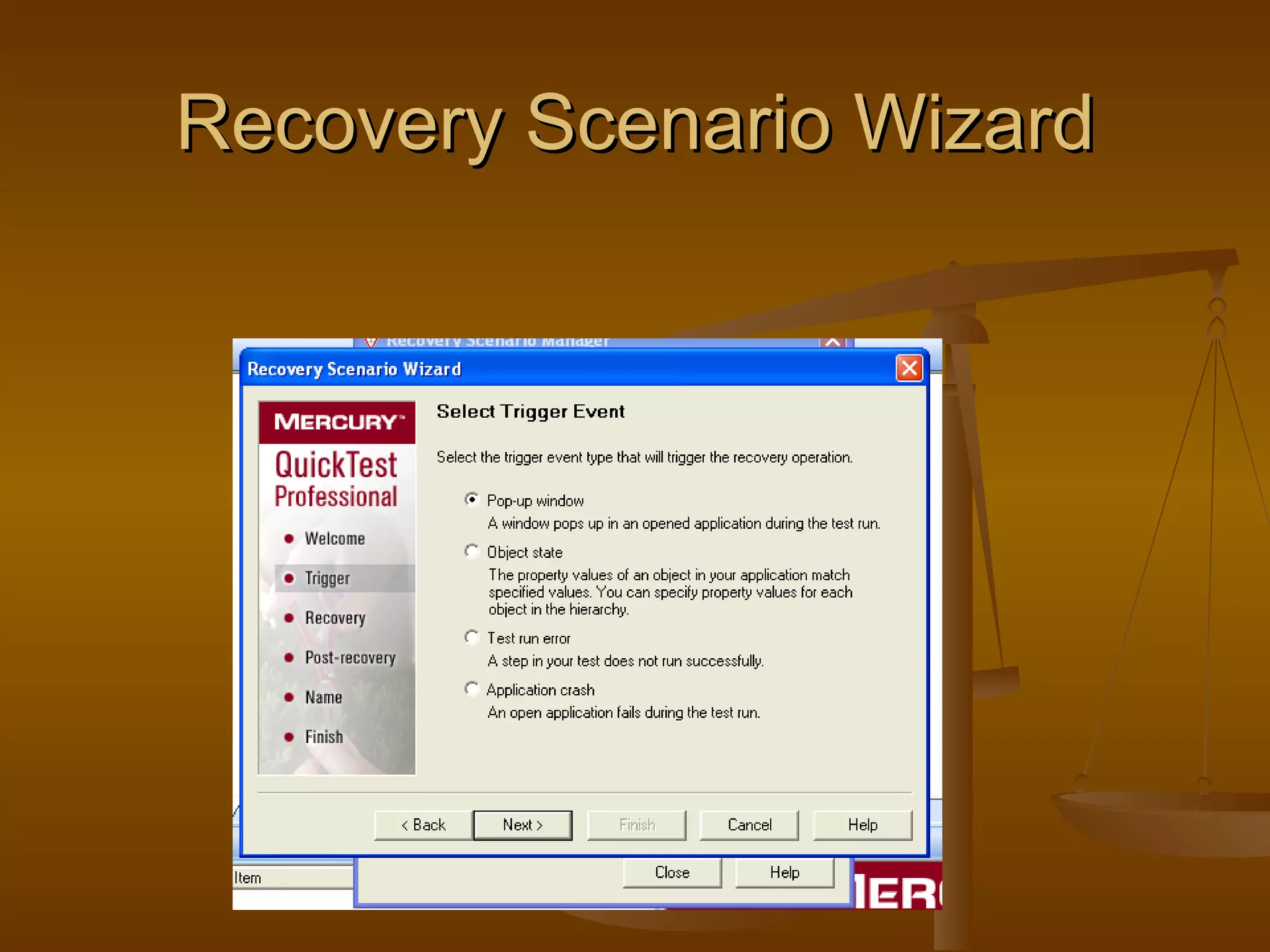 Recovery Scenario Wizard 