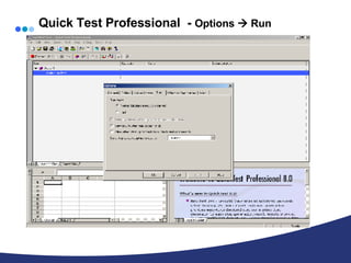 Quick Test Professional  -  Options    Run 