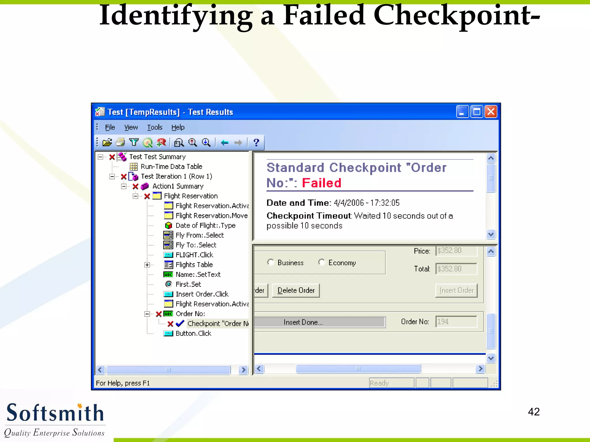 Identifying a Failed Checkpoint- 