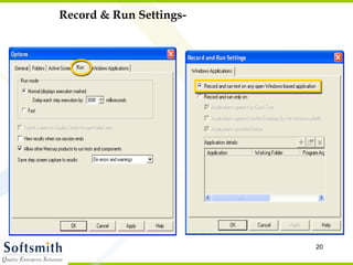 Record & Run Settings- 