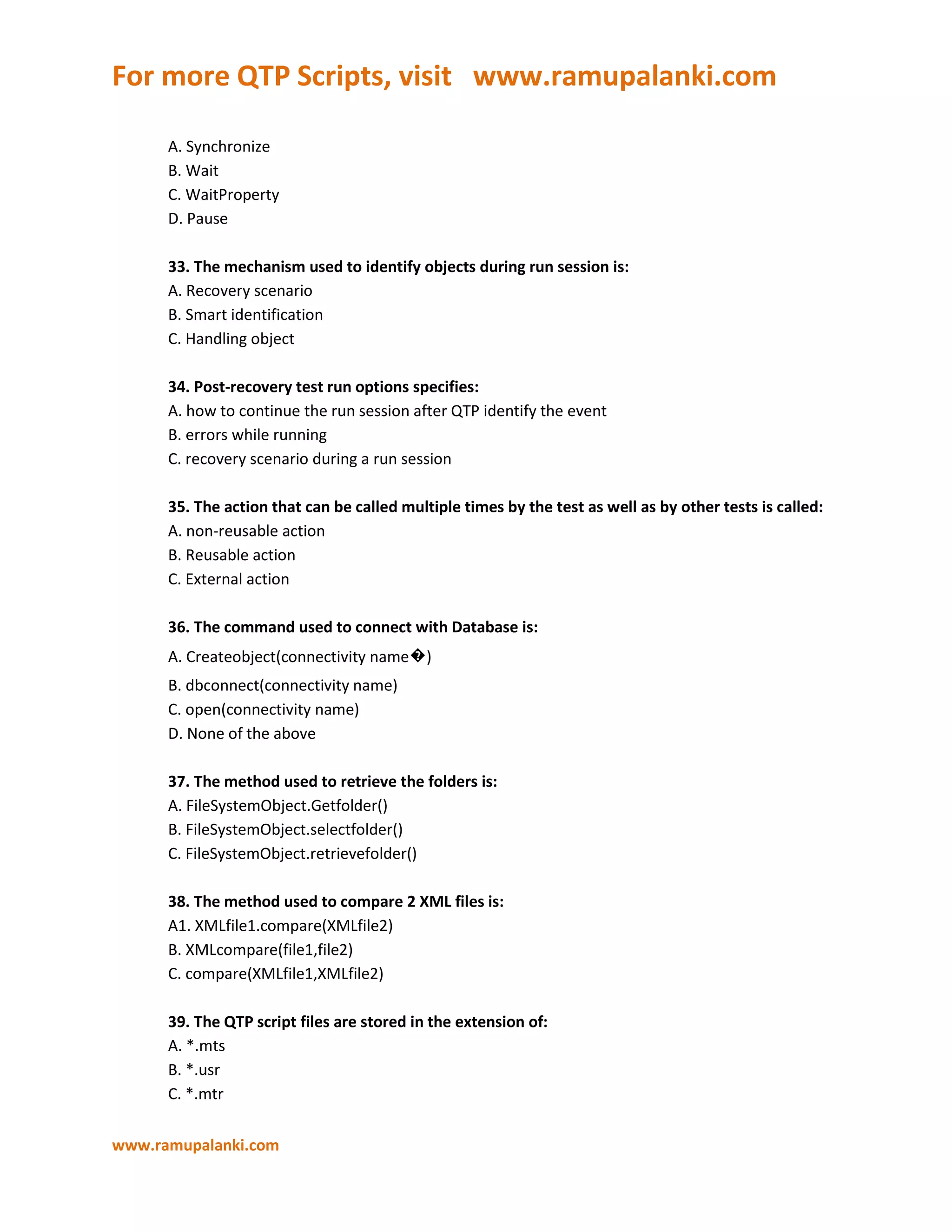 Qtp certification questions and tutorial