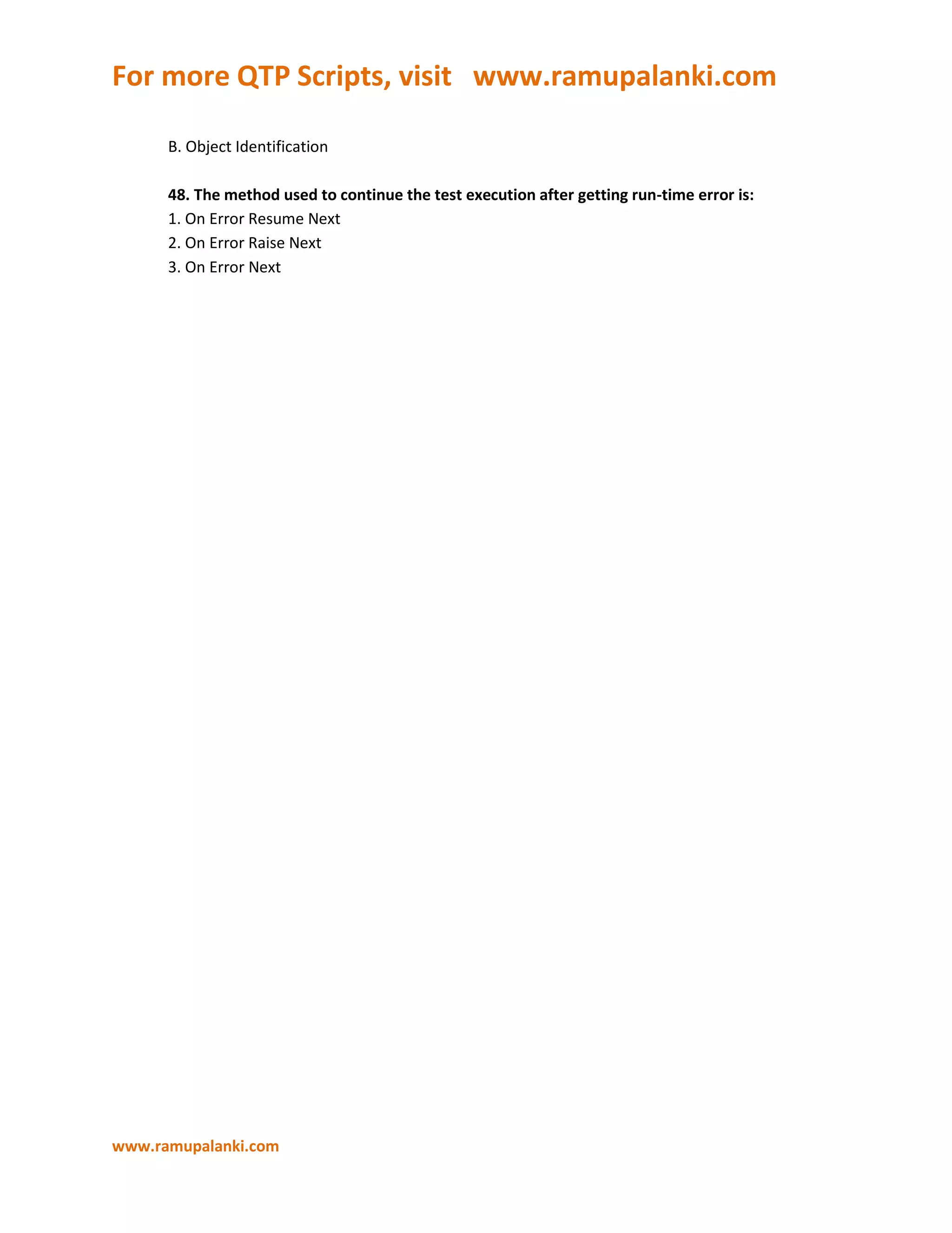 Qtp certification questions and tutorial