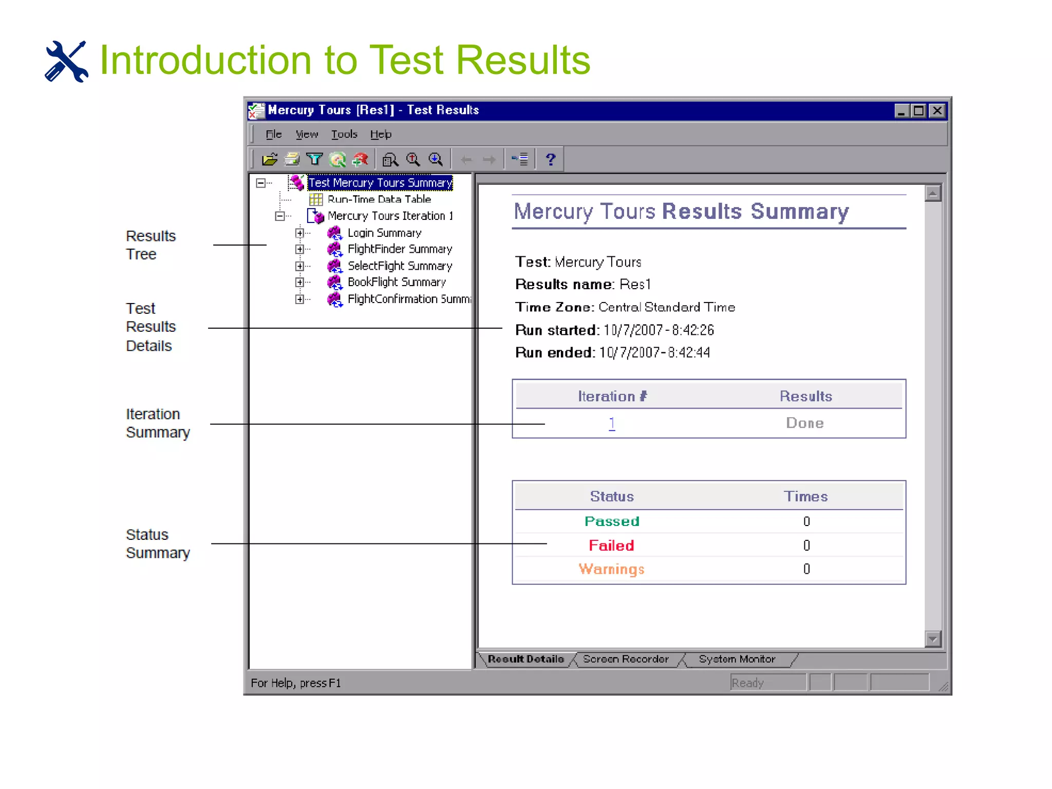 Introduction to Test Results
 