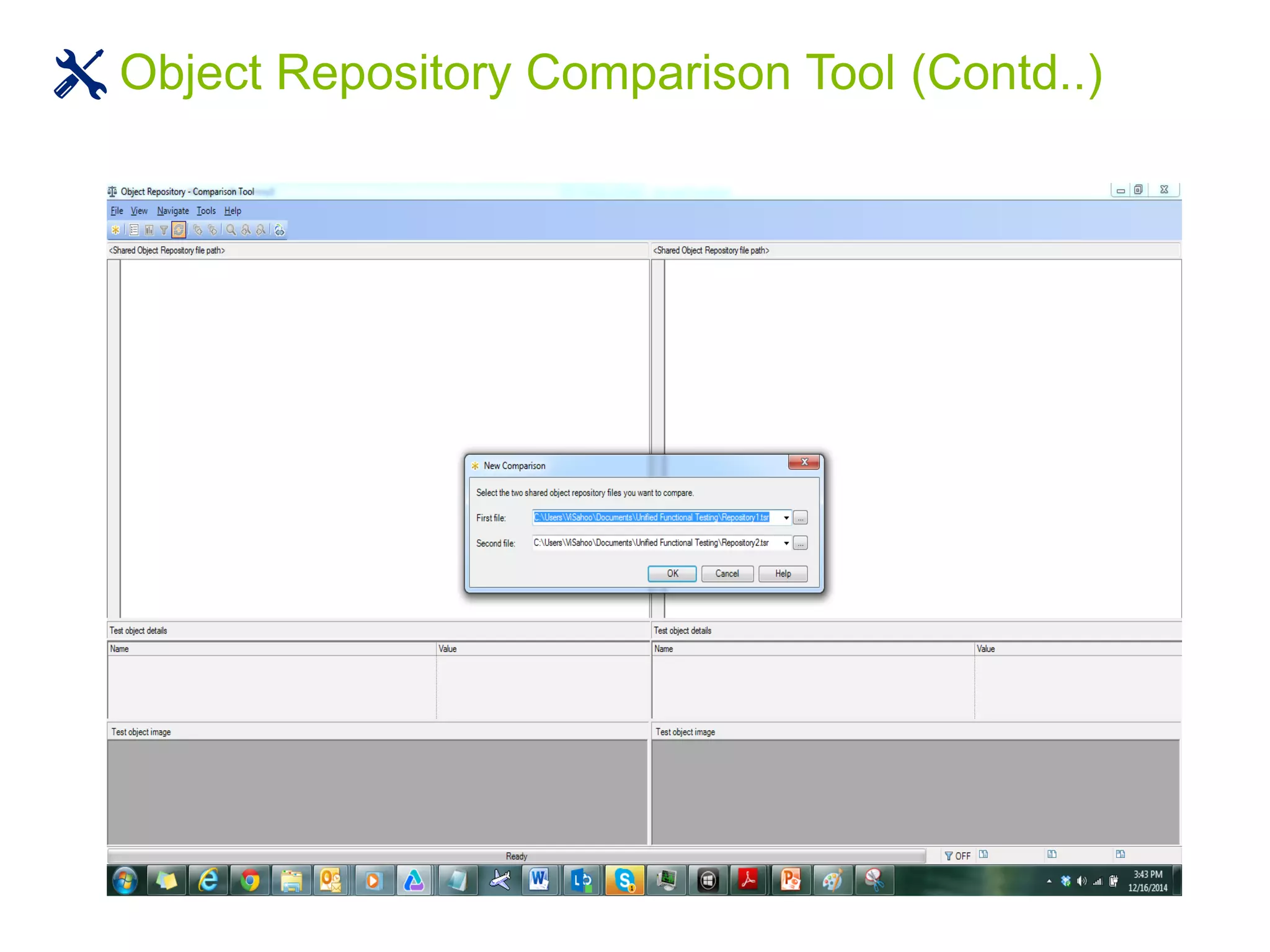 Object Repository Comparison Tool (Contd..)
 