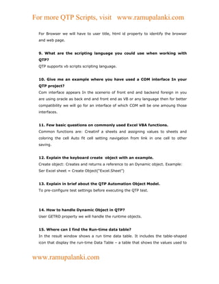Qtp material for beginners | DOC