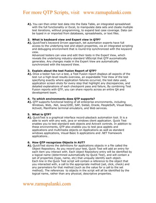 Qtp material for beginners | DOC