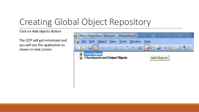 repository l definition object Qtp repository