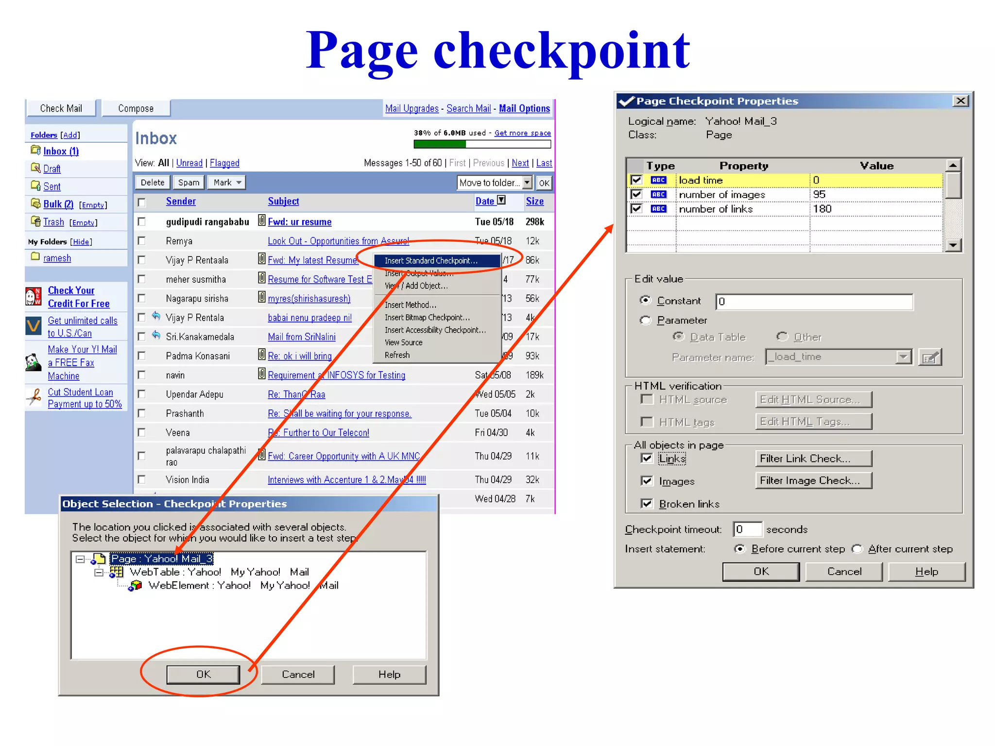 Page checkpoint 