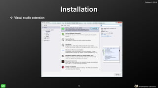 October 5, 2018
10
Installation
 Visual studio extension
 