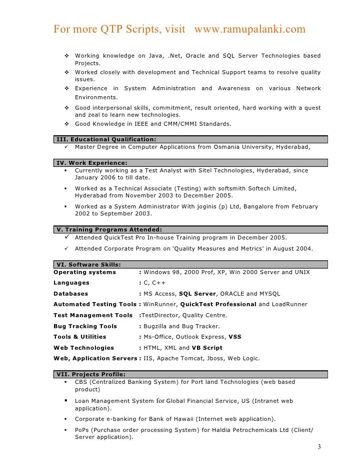 Qtp automation testing resume scribd