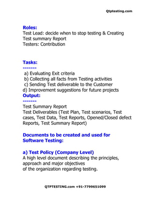 Qtp testing process | DOC