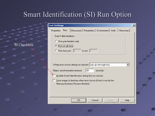 Smart Identification (SI) Run Option SI Checkbox 