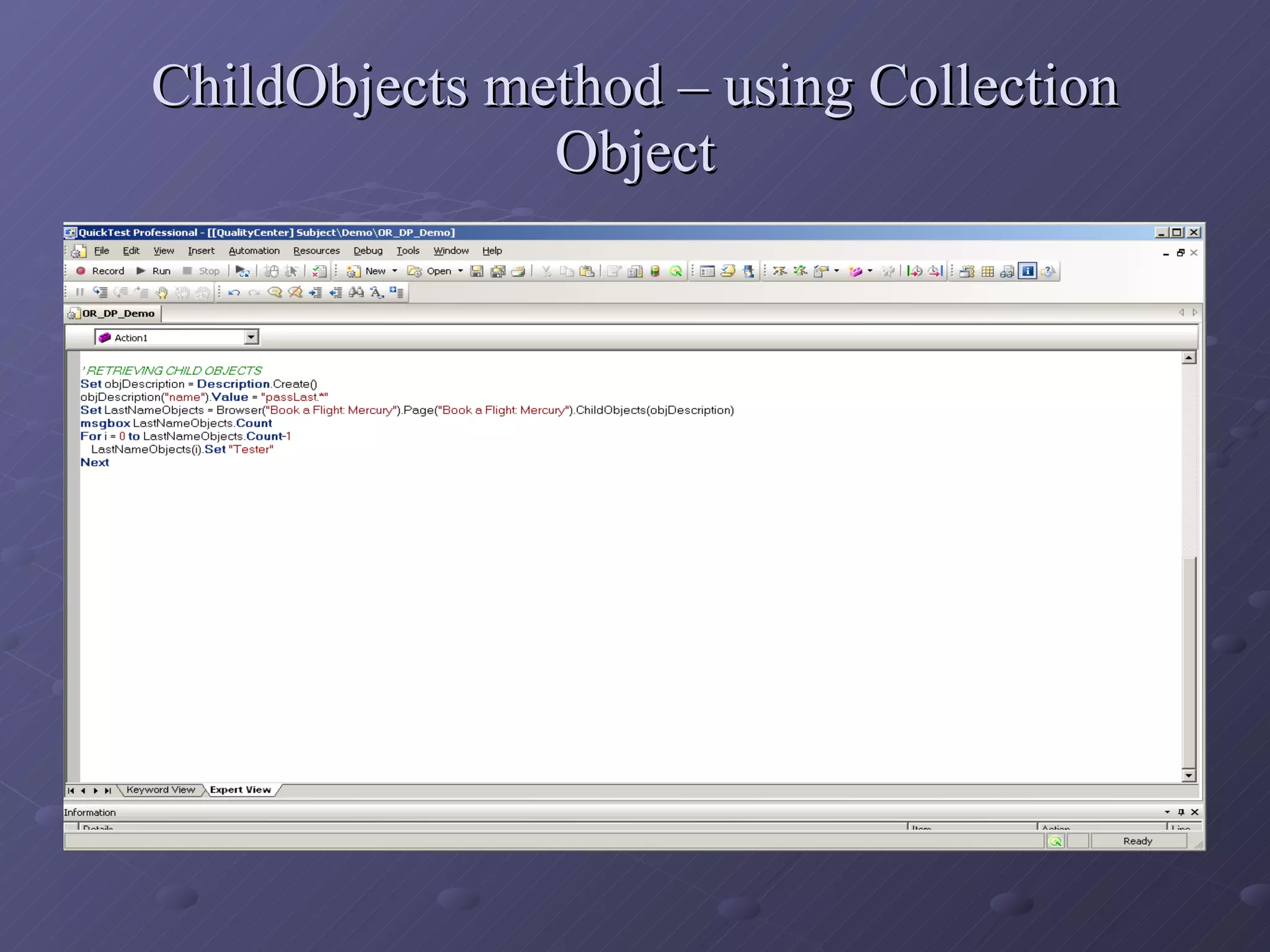 ChildObjects method – using Collection Object 