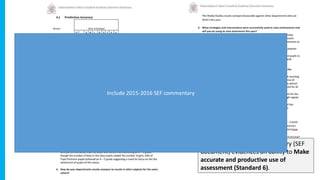This KS4 assessment commentary (SEF
document) evidences an ability to Make
accurate and productive use of
assessment (Standard 6).
Include 2015-2016 SEF commentary
 
