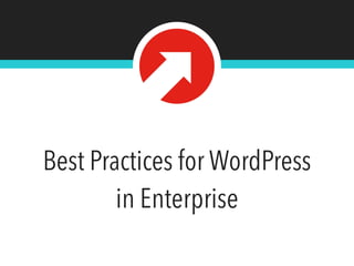 Best Practices for WordPress
in Enterprise
 