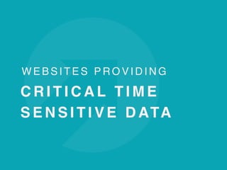 W E B S I T E S P R O V I D I N G  
C R I T I C A L T I M E
S E N S I T I V E D ATA
 