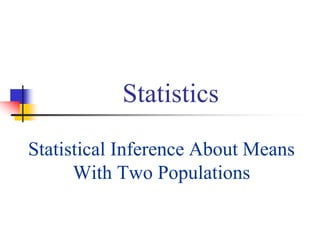 Statistics
Statistical Inference About Means
With Two Populations
 