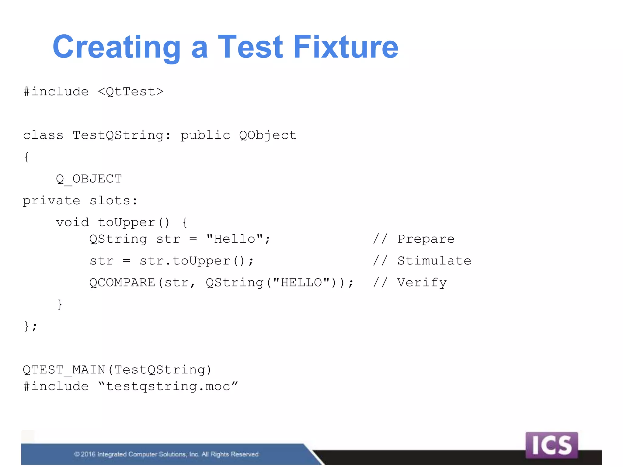 Qt test framework | PPT