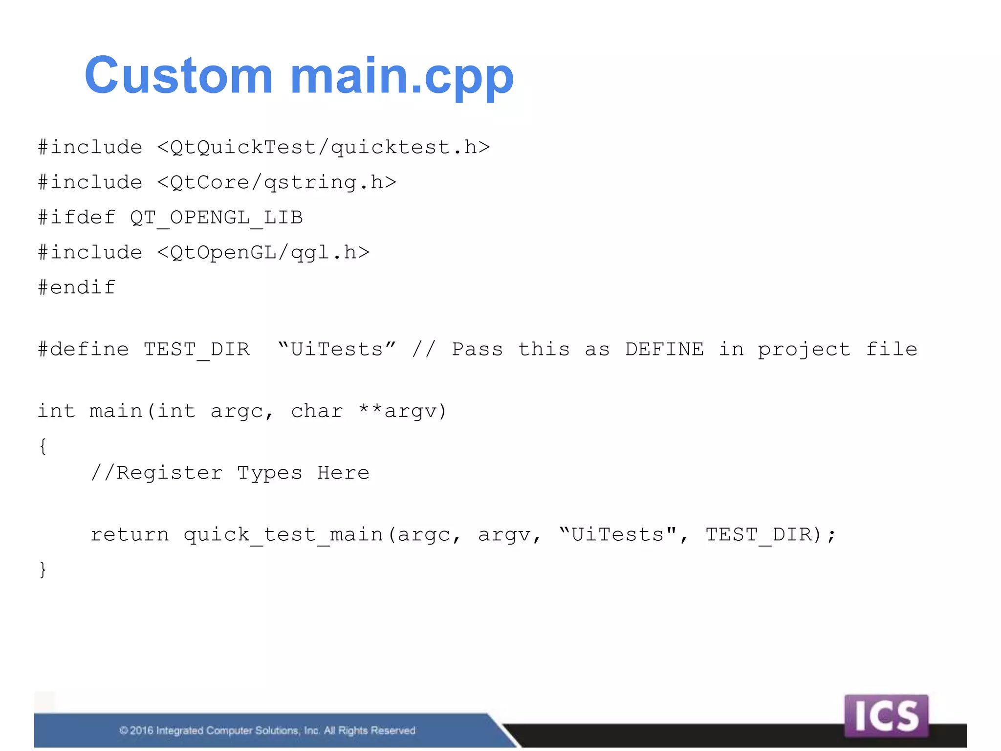 Qt test framework | PPT