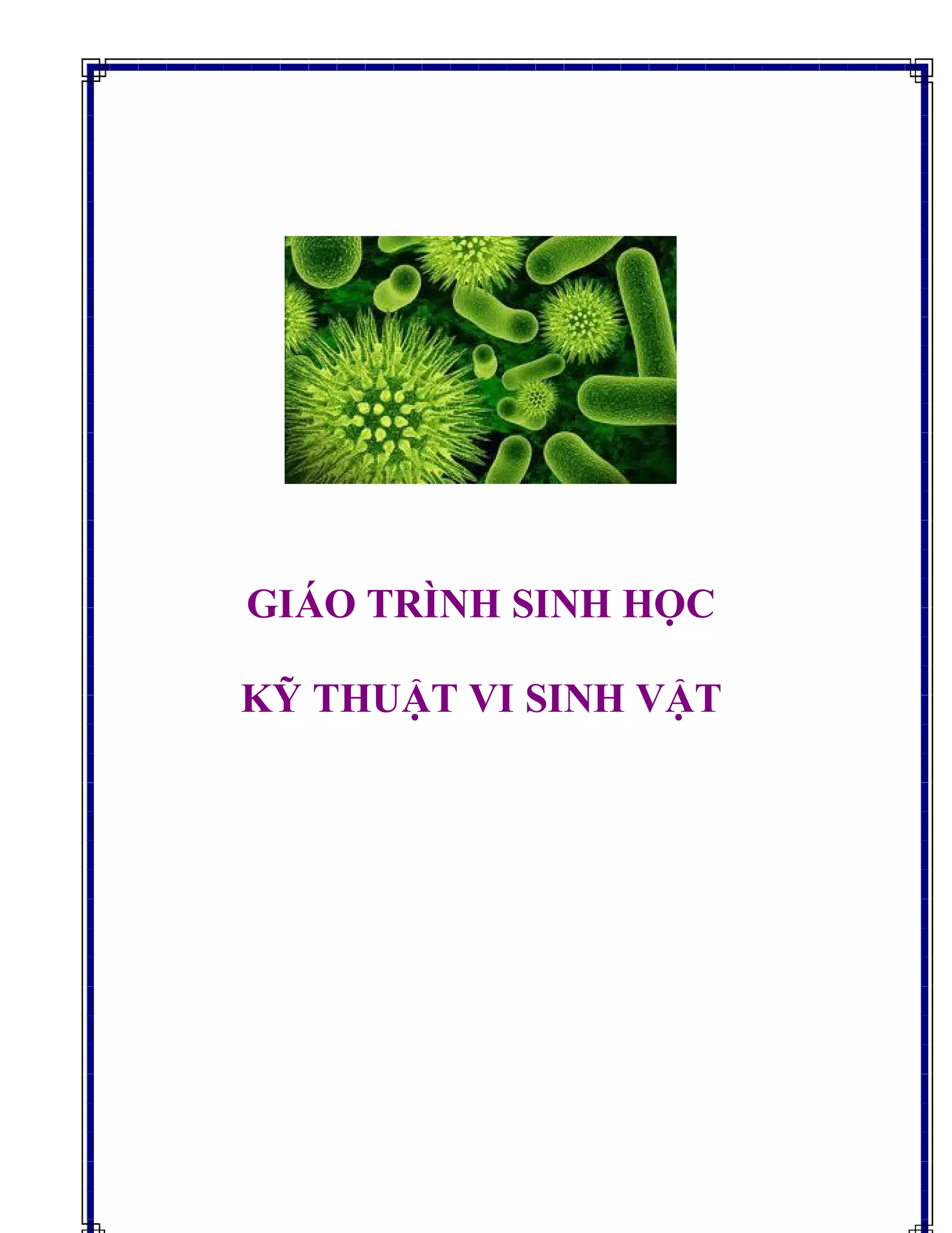 GIÁO TRÌNH SINH HỌC

KỸ THUẬT VI SINH VẬT
 