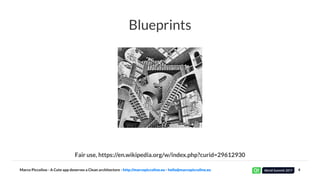 Blueprints
Fair use, https://en.wikipedia.org/w/index.php?curid=29612930
Marco Piccolino - A Cute app deserves a Clean architecture - http://marcopiccolino.eu - hello@marcopiccolino.eu 4
 