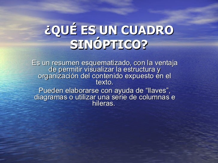 CUADRO SINOPTICO