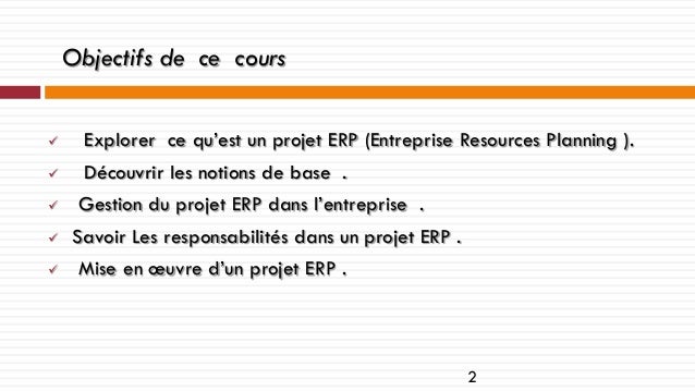 Qu’est ce qu’un projet ERP  Entreprise Resource Planning