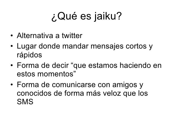 Qué Es Jaiku