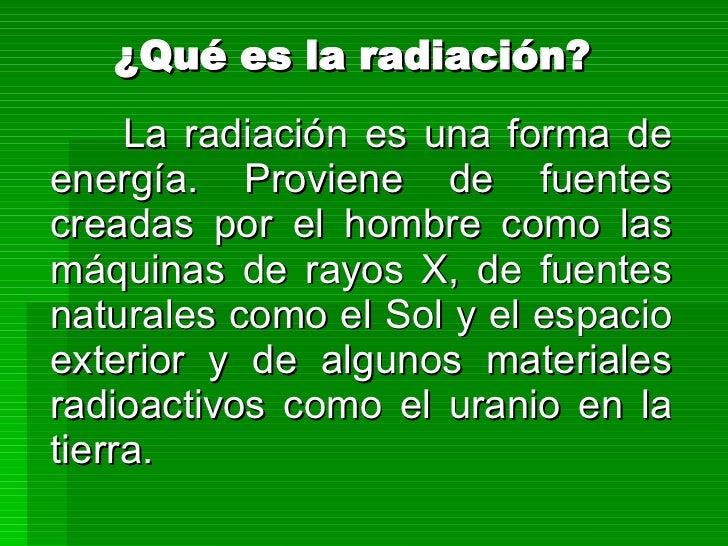 Qué Es La RadiacióN