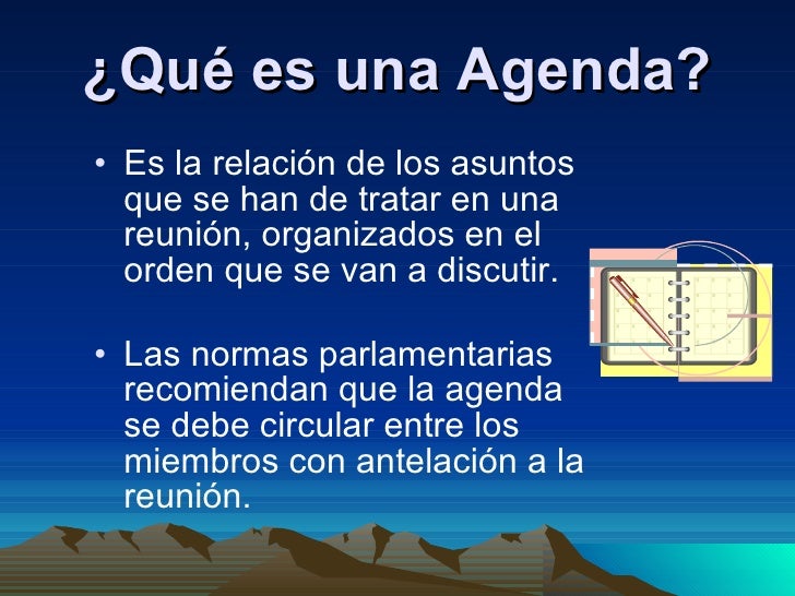 Qué es una Agenda