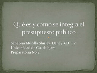 Sanabria Murillo Shirley Daney 6D TV
Universidad de Guadalajara
Preparatoria No.4
 