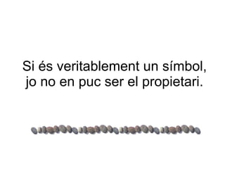 Si és veritablement un símbol, jo no en puc ser el propietari. 