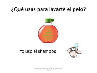 ¿Qué usás para lavarte el pelo?
Yo uso el shampoo
Andrea Sequeira. El sonido de la hierba al
crecer
