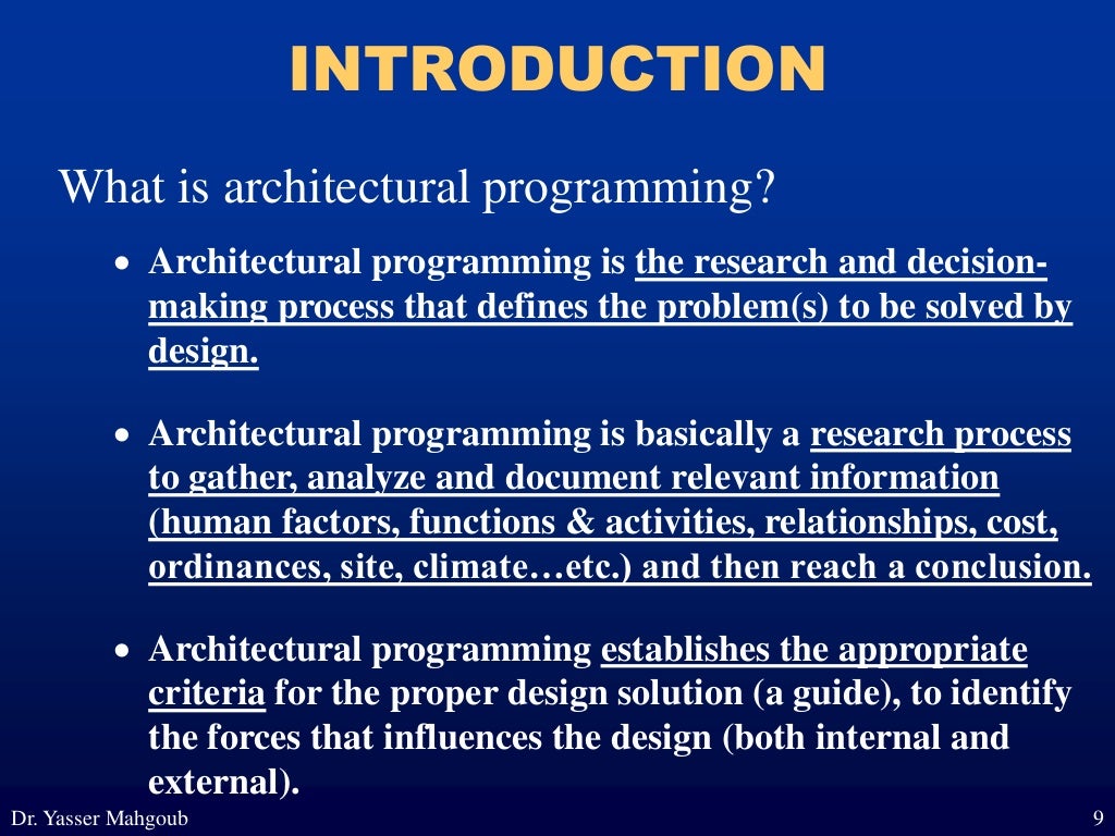 Architectural Programming Lecture | PDF