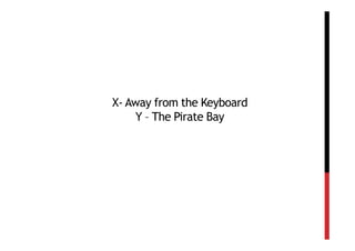 X- Away from the Keyboard
     Y – The Pirate Bay
 