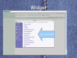 Widget Què vols inserir? 