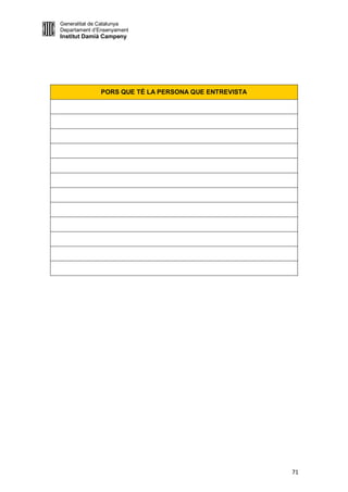 Generalitat de Catalunya
Departament d’Ensenyament
Institut Damià Campeny




              PORS QUE TÉ LA PERSONA QUE ENTREVISTA




                                                      71
 