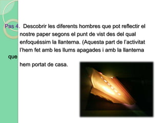 Elements treballatsen aquesta activitat:En primer lloc hem treballat l¡organització de l’espai; el dins- fora o el sobre- sota del nostre paper. Hem pogut veure com el volum que hem obtingut amb el nostre paper ens ha permès veure’l de diferents punts de vista.