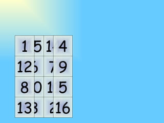 11 10 7 6 14 15 2 3 5 9 4 16 8 12 1 13 