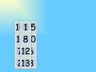 11 10 7 6 14 15 2 3 5 9 4 16 8 12 1 13 