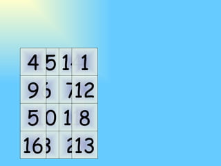 11 10 7 6 14 15 2 3 5 9 4 16 8 12 1 13 