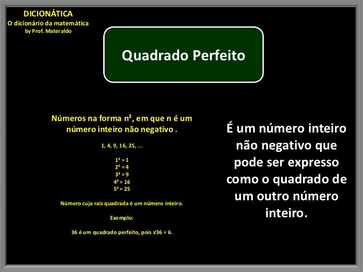 O Unico Numero Quadrado Perfeito Abaixo é