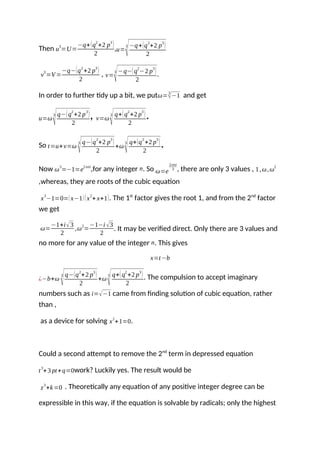 How to solve Quadratic and cubic equations | DOCX